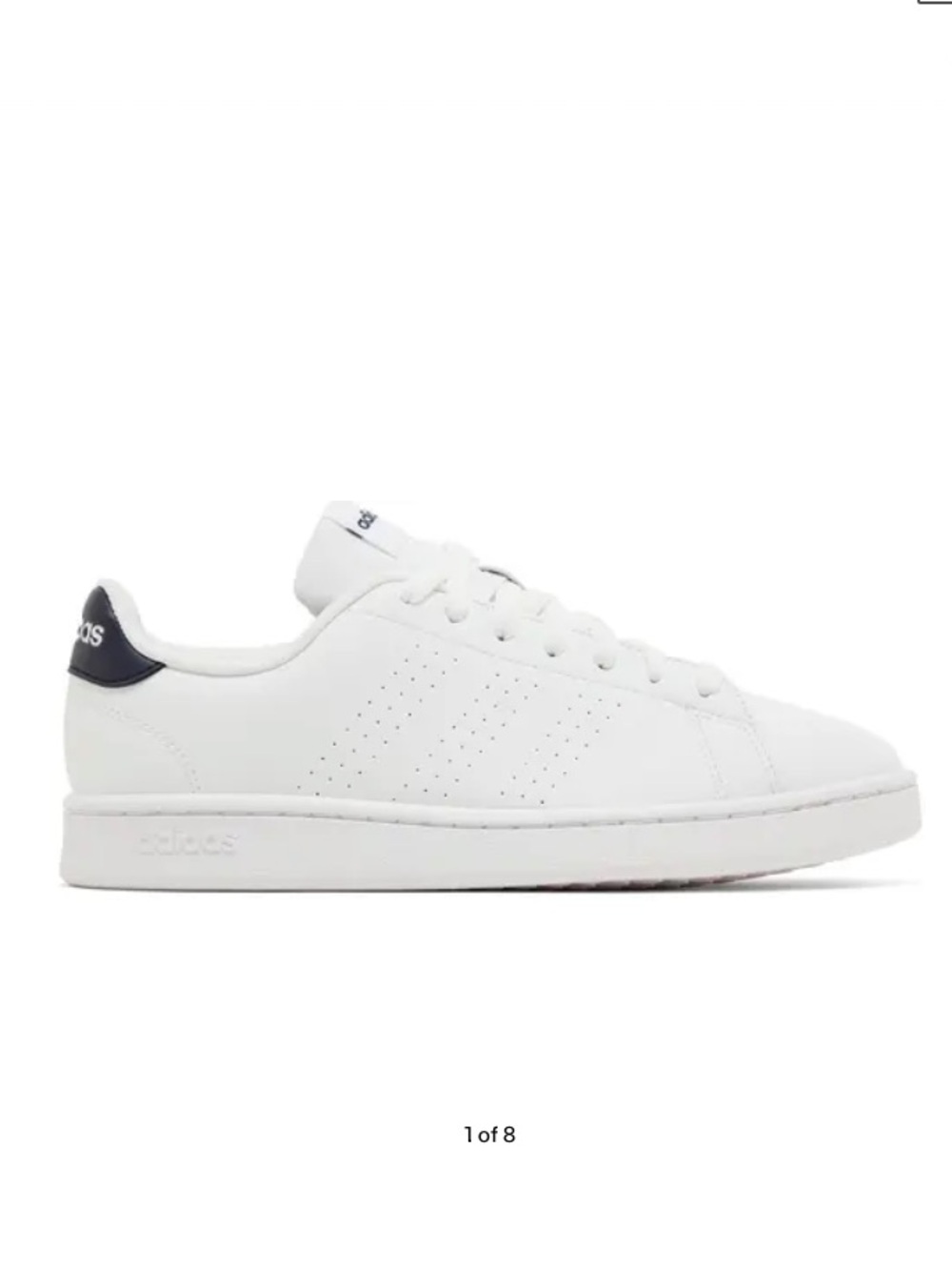 Addias Men’s Advantage White Legend Sneakers with Navy Accent